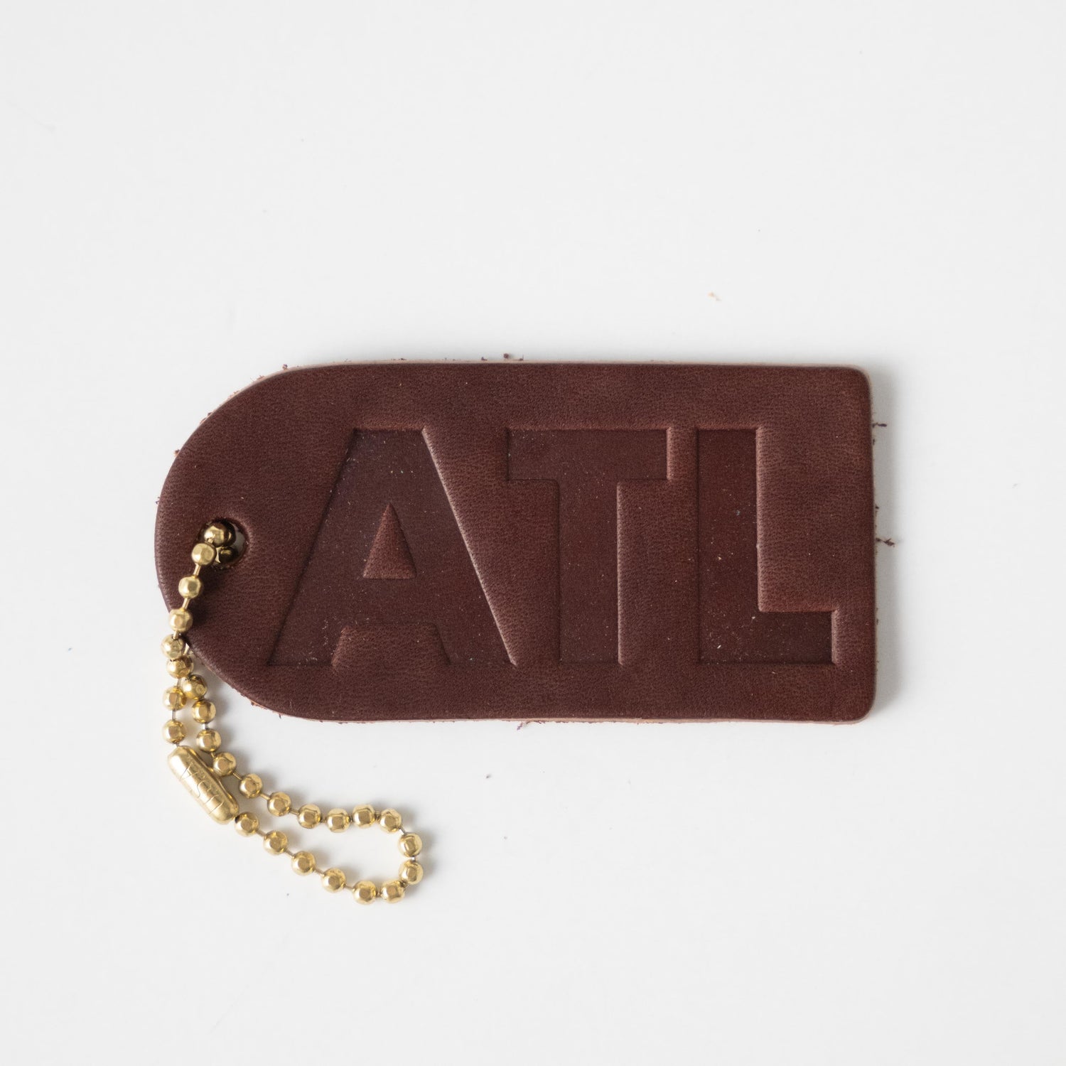 ATL Mini Leather Tag- personalized luggage tags - custom luggage tags - KMM &amp; Co.