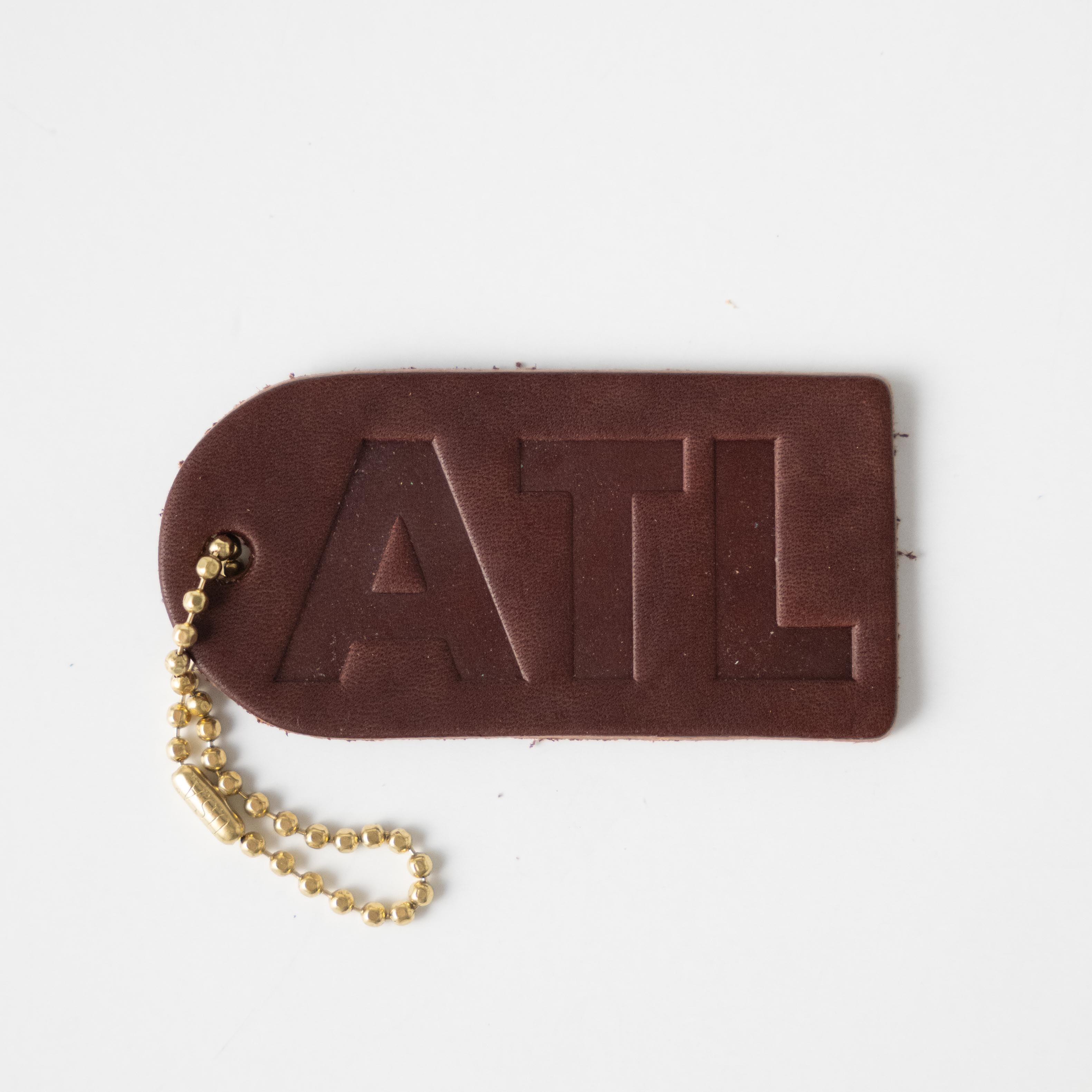 ATL Mini Leather Tag- personalized luggage tags - custom luggage tags - KMM &amp; Co.