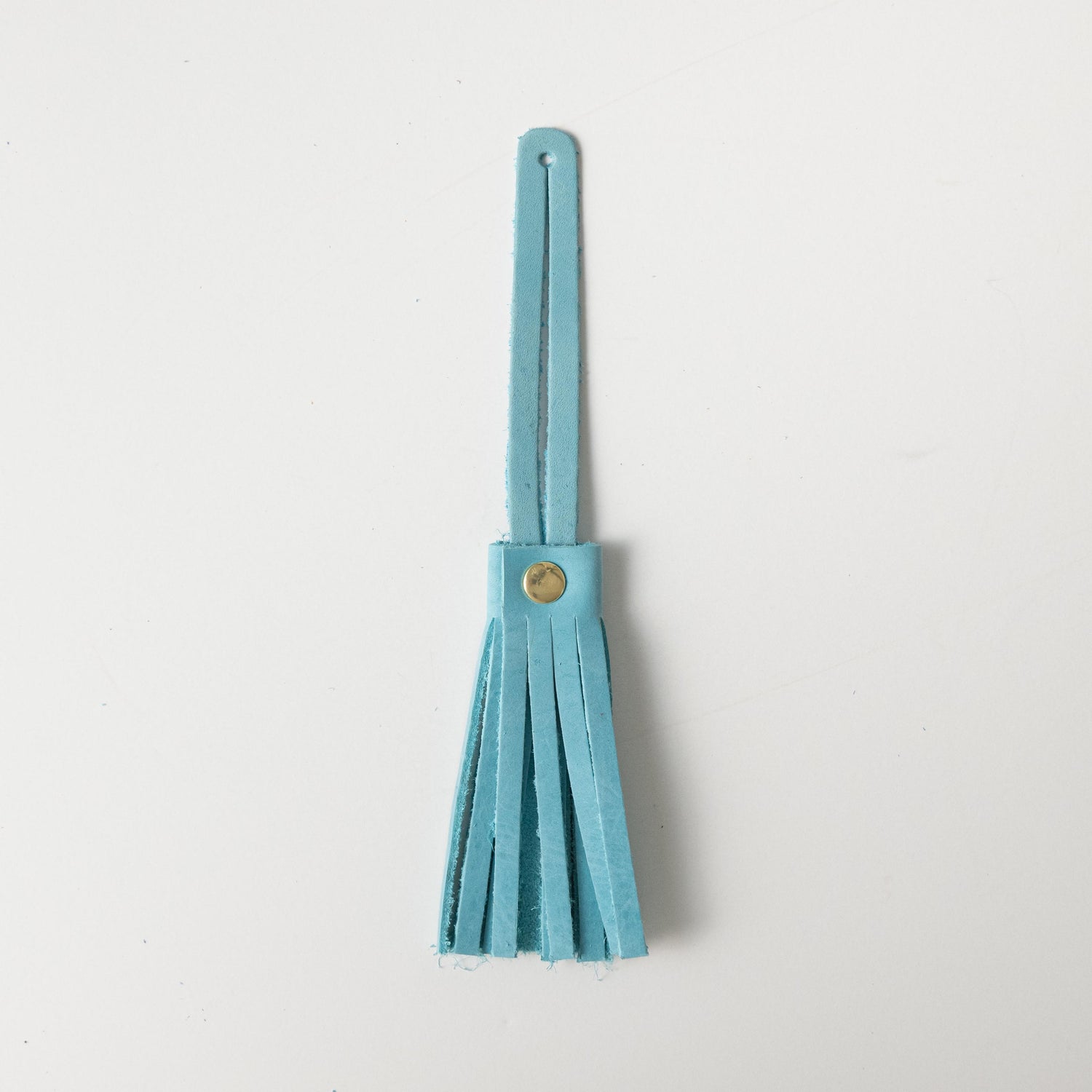 Aegean Blue Leather Tassel- leather tassel keychain - KMM &amp; Co.