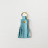 Aegean Blue Tassel Keychain- leather tassel keychain - KMM & Co.