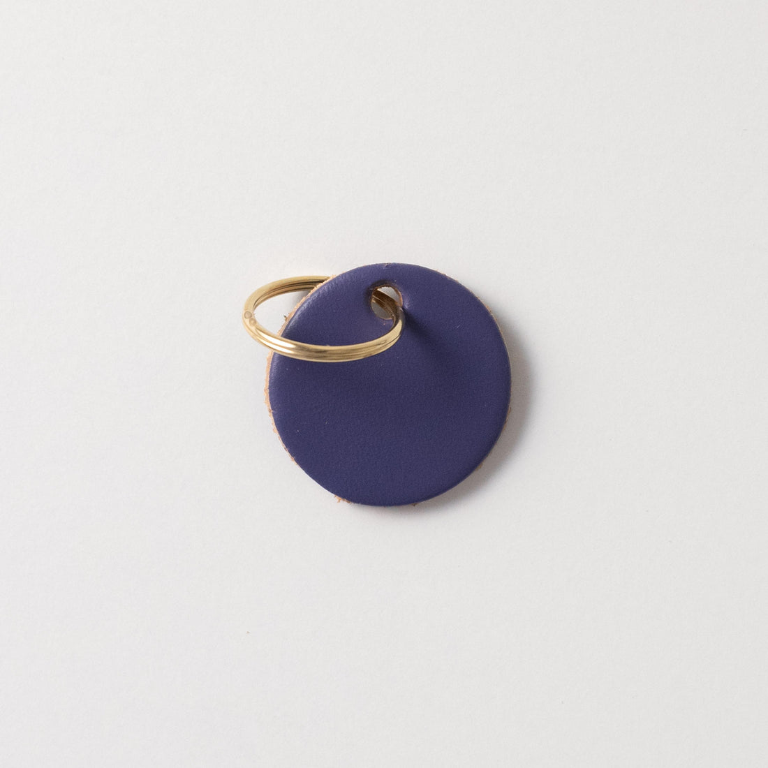 Amethyst Circle Key Fob- leather keychain - leather key holder - leather key fob - KMM & Co.