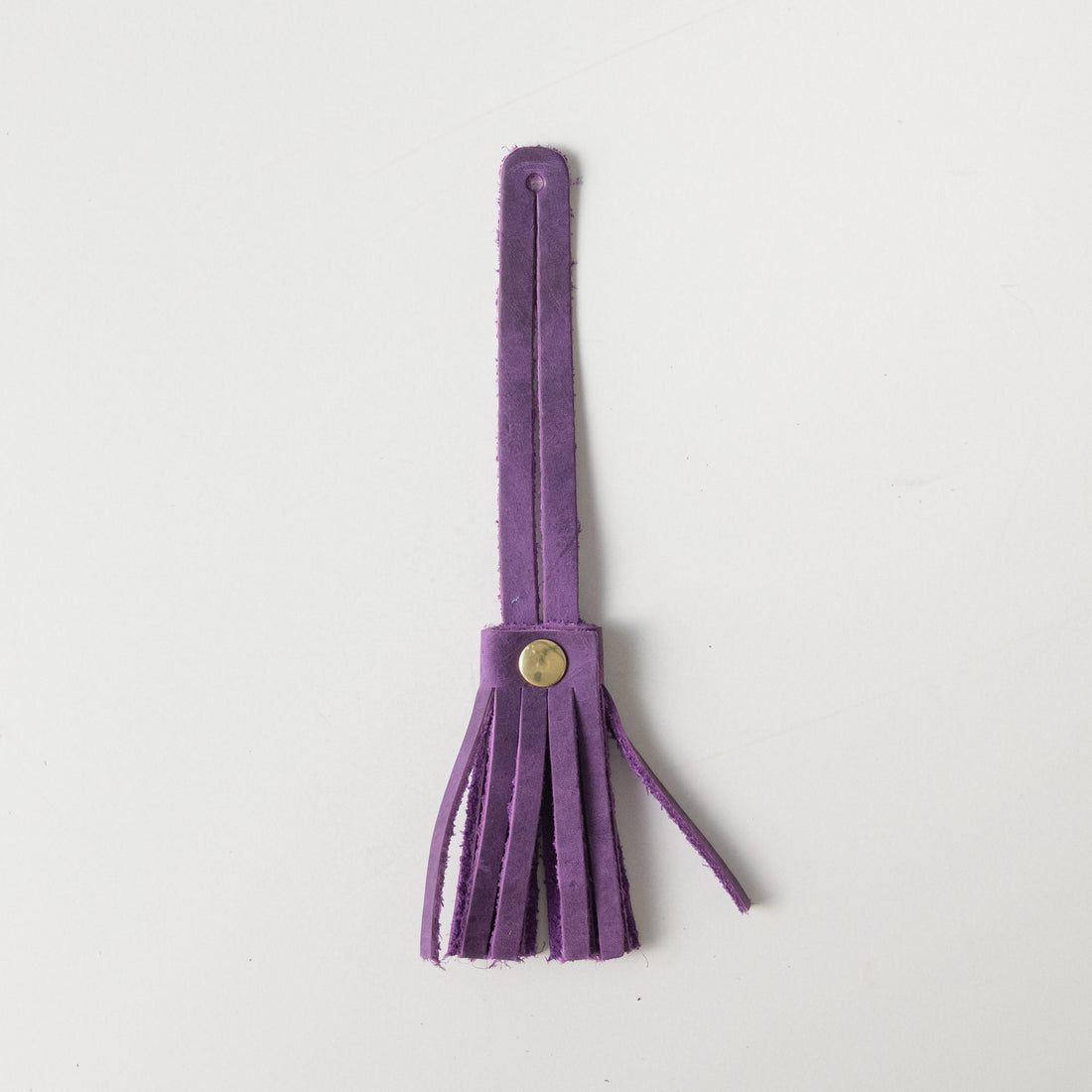 Amethyst Mini Tassel- leather tassel keychain - KMM &amp; Co.