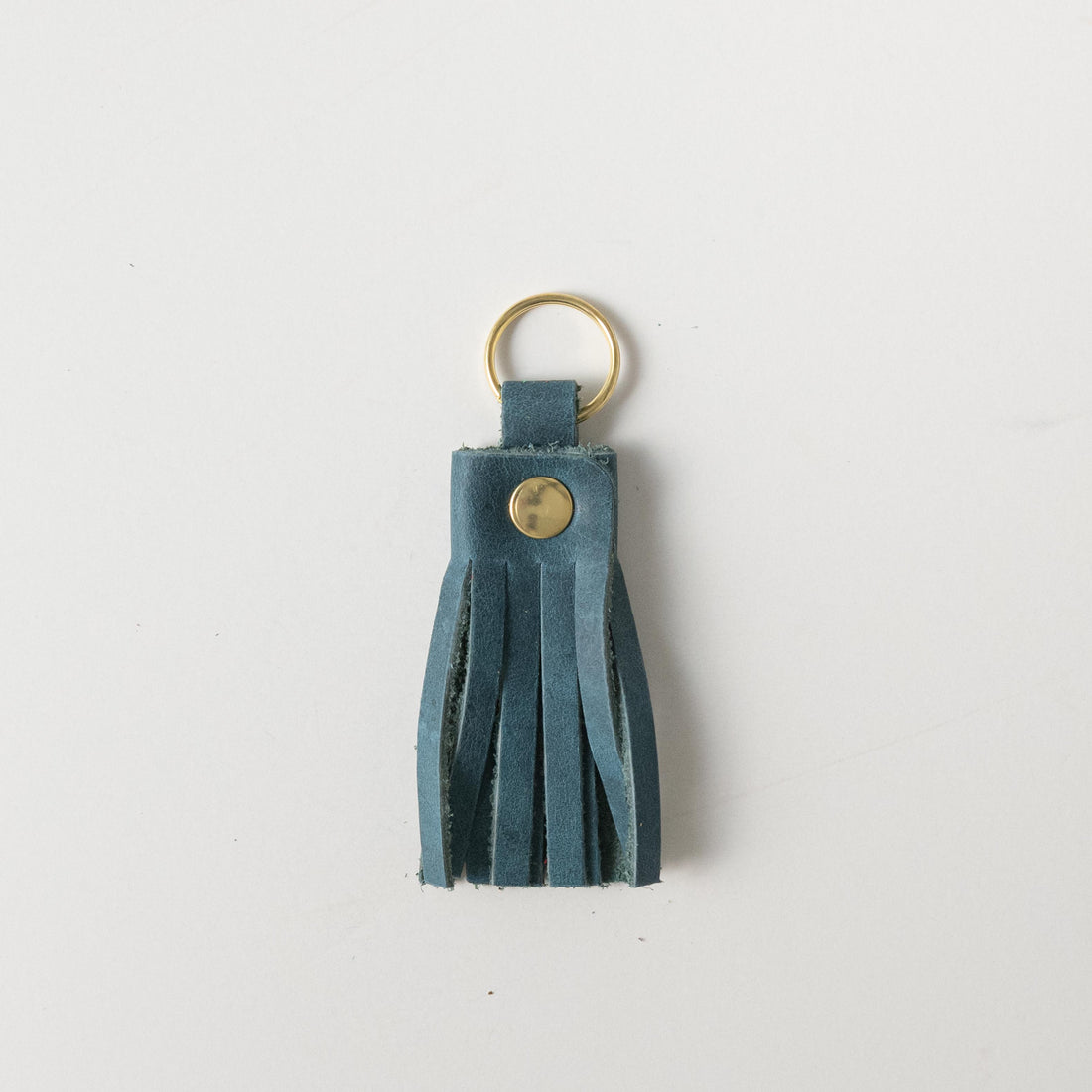 Atlantic Blue Tassel Keychain- leather tassel keychain - KMM &amp; Co.