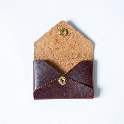 Autumn Harvest Card Envelope- card holder wallet - leather wallet made in America at KMM &amp; Co.