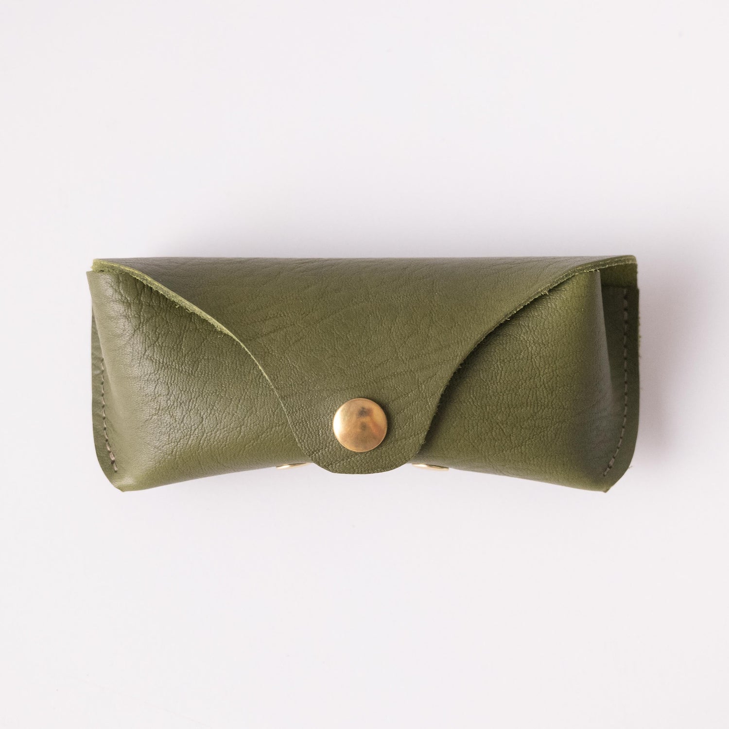 Avocado Bullhide Sunglasses Case- leather glasses case - KMM &amp; Co.