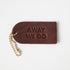 Away We Go Mini Leather Tag- personalized luggage tags - custom luggage tags - KMM & Co.