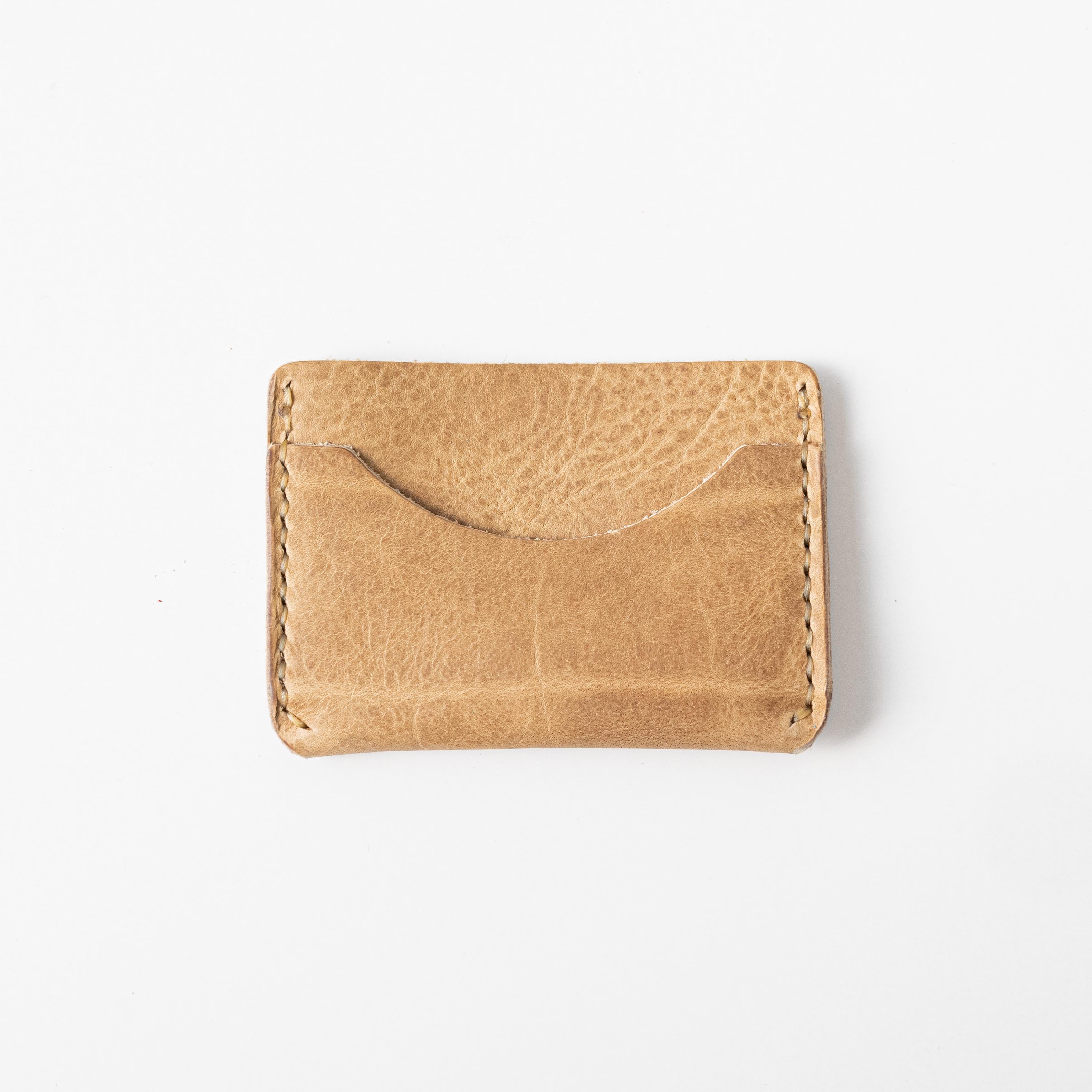 Beige Bison Card Case- mens leather wallet - leather wallets for women - KMM &amp; Co.