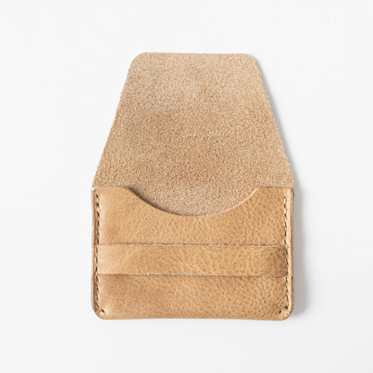 Beige Bison Flap Wallet- mens leather wallet - handmade leather wallets at KMM &amp; Co.