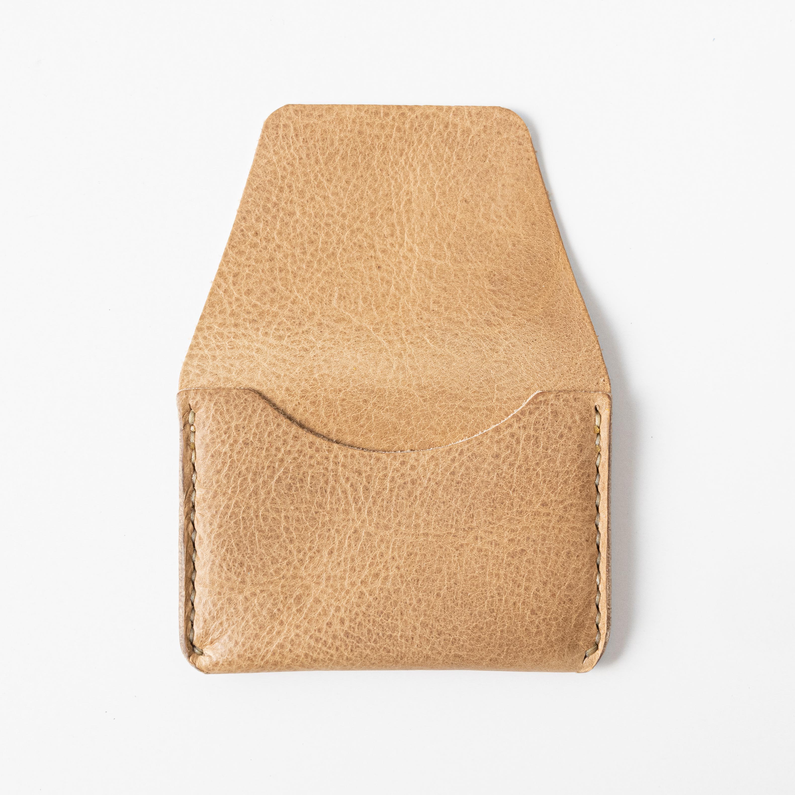 Beige Bison Flap Wallet- mens leather wallet - handmade leather wallets at KMM &amp; Co.