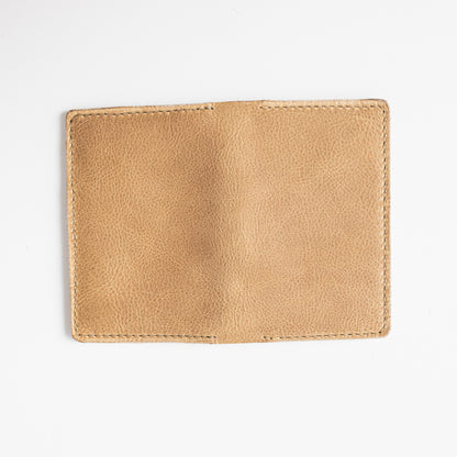 Beige Bison Notebook Wallet- leather notebook cover - passport holder - KMM &amp; Co.