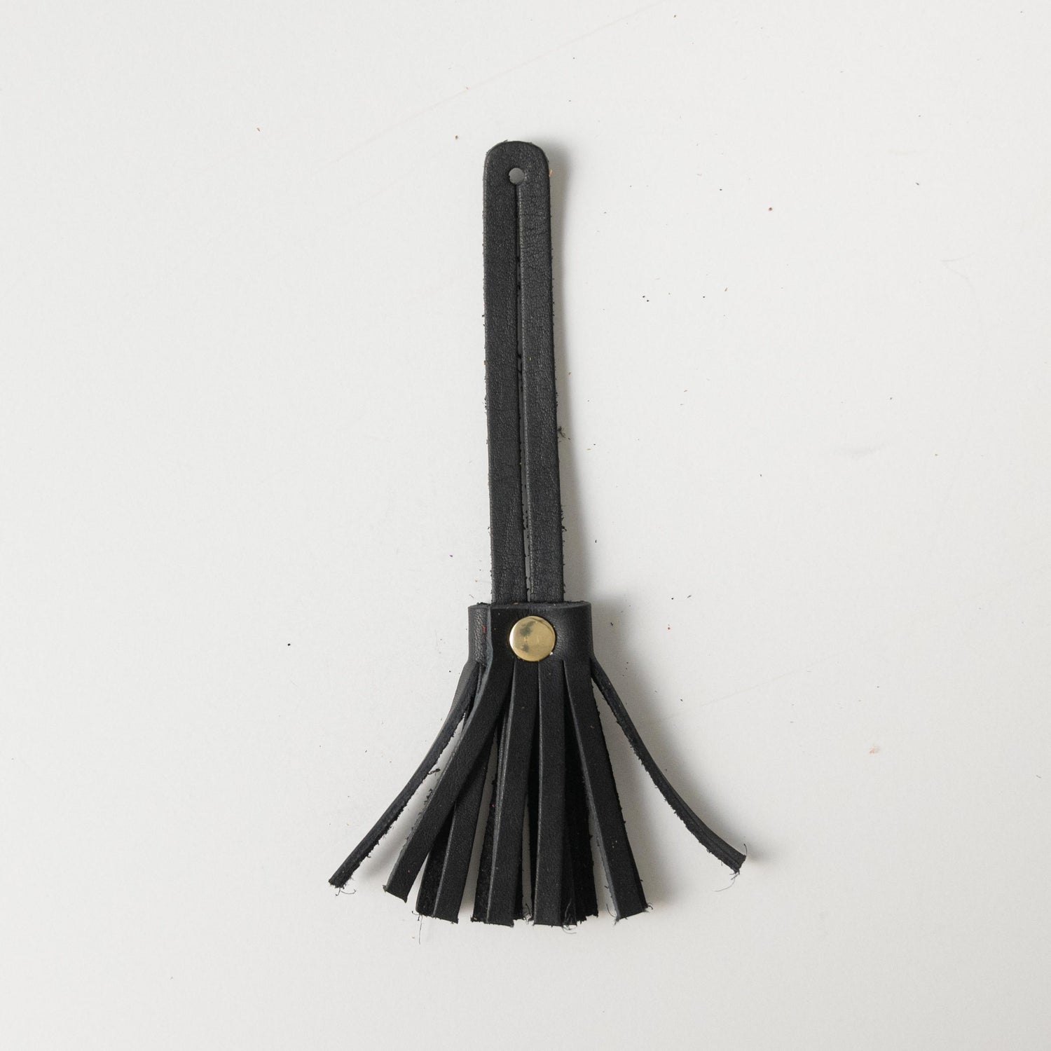 Black Cypress Mini Tassel- leather tassel keychain - KMM &amp; Co.