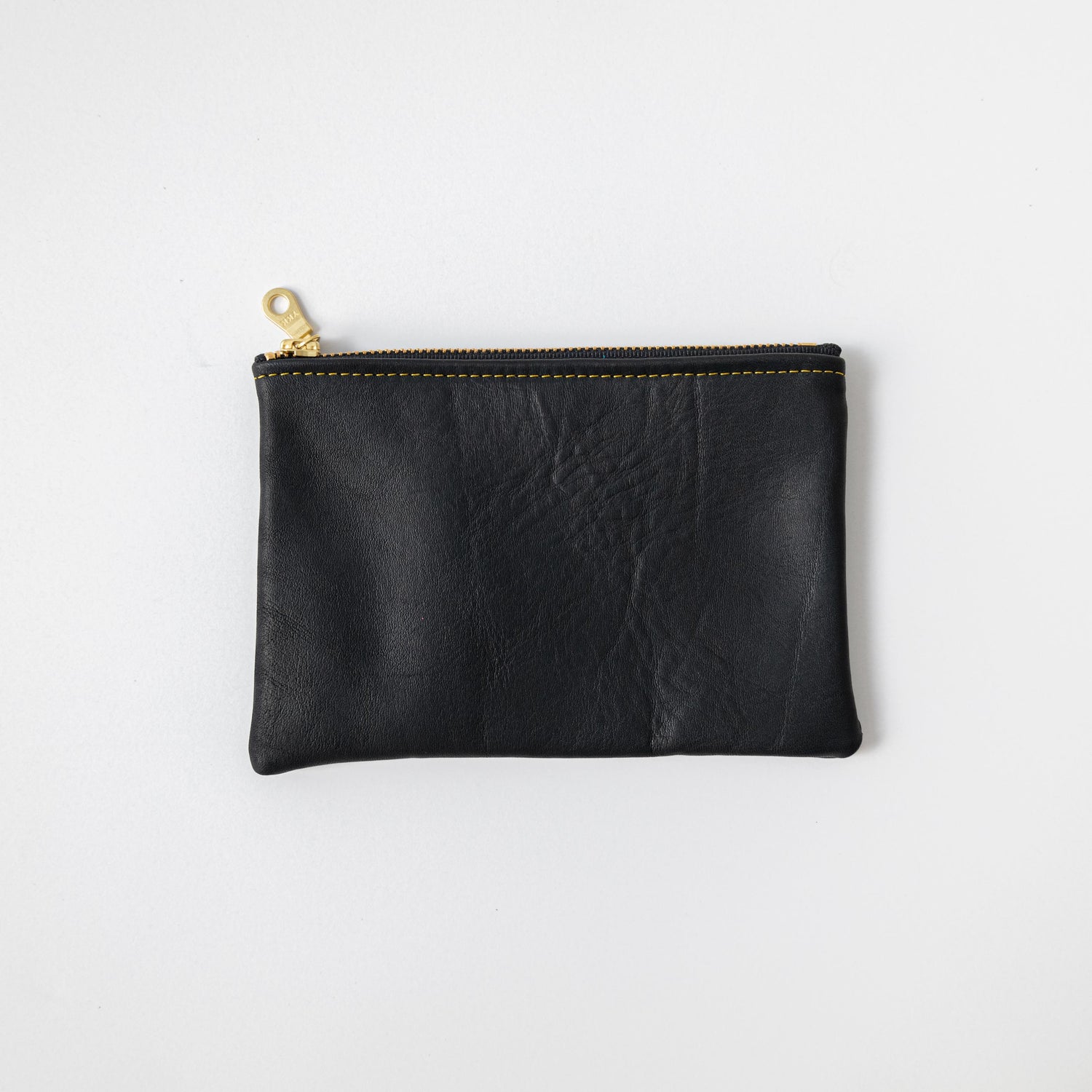 Black Cypress Small Zip Pouch- small zipper pouch - leather zipper pouch - KMM &amp; Co.