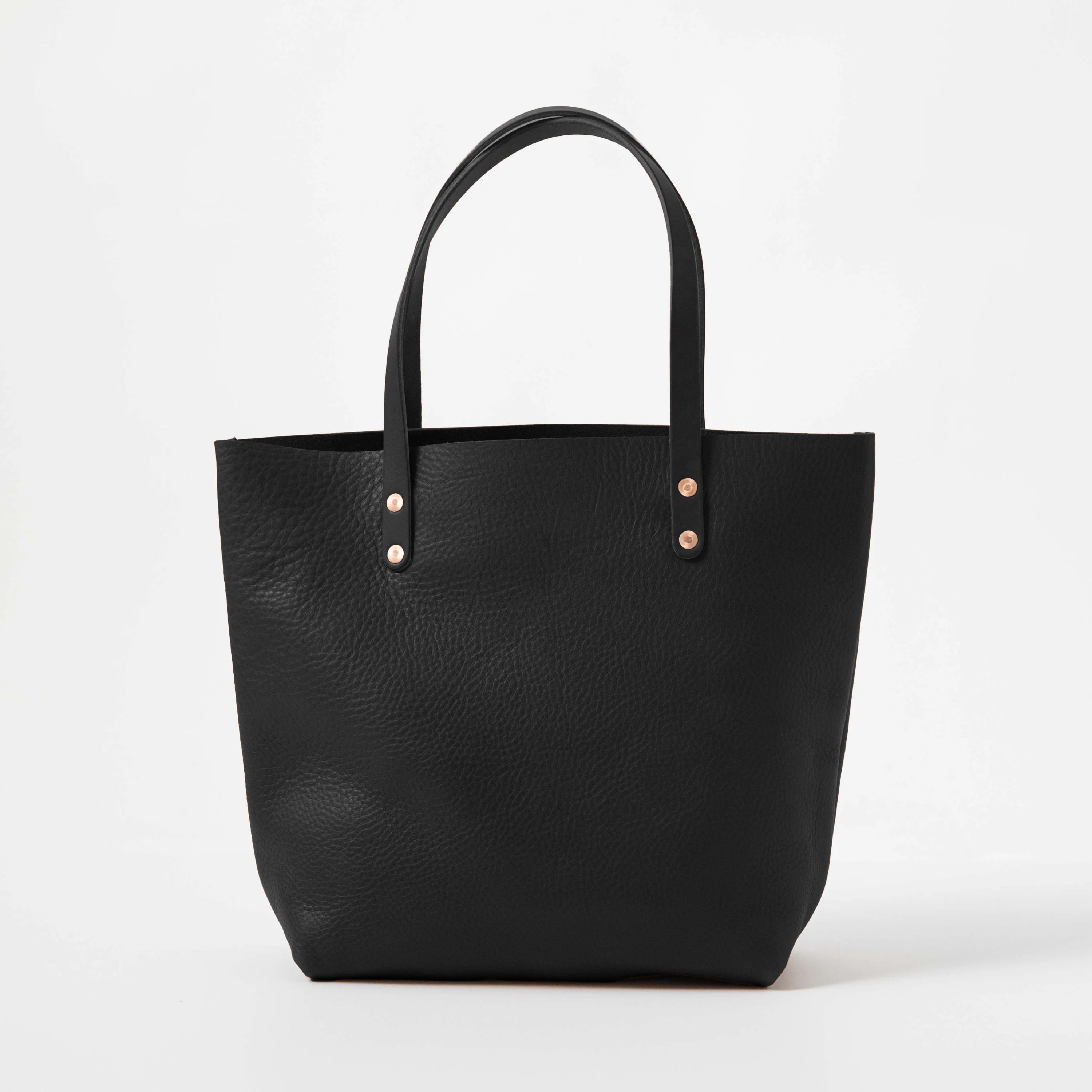 Black Cypress Tote Leather Tote bag made in the USA by KMM Co