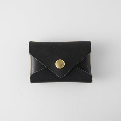 Black Harvest Card Envelope- card holder wallet - leather wallet made in America at KMM &amp; Co.