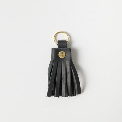 Black Harvest Tassel Keychain- leather tassel keychain - KMM &amp; Co.