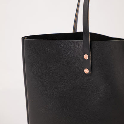 Black Kodiak East West Tote- black tote bag handmade in America