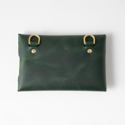 Black Kodiak Envelope Clutch- leather clutch bag - handmade leather bags - KMM &amp; Co.