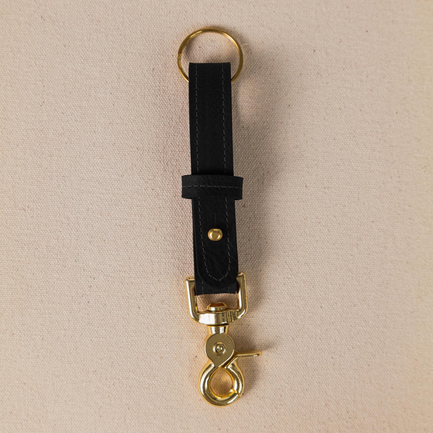 Black Kodiak Key Lanyard- leather keychain for men and women - KMM &amp; Co.