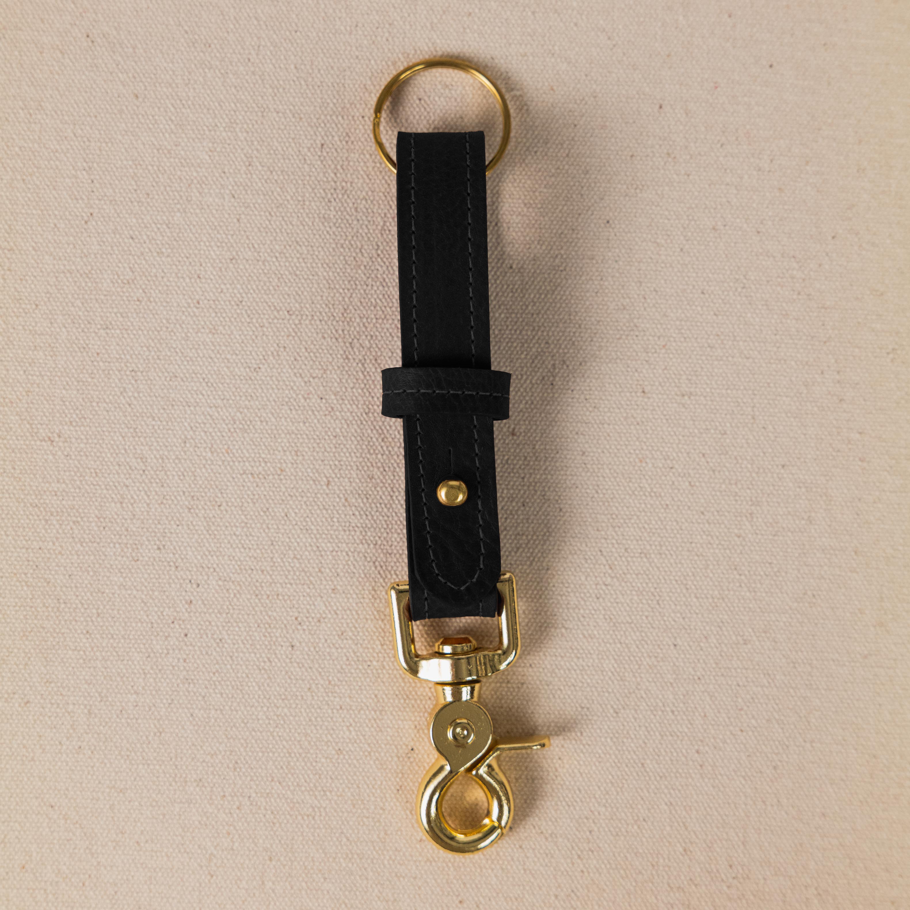 Black Kodiak Key Lanyard- leather keychain for men and women - KMM &amp; Co.