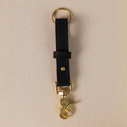 Black Kodiak Key Lanyard- leather keychain for men and women - KMM &amp; Co.