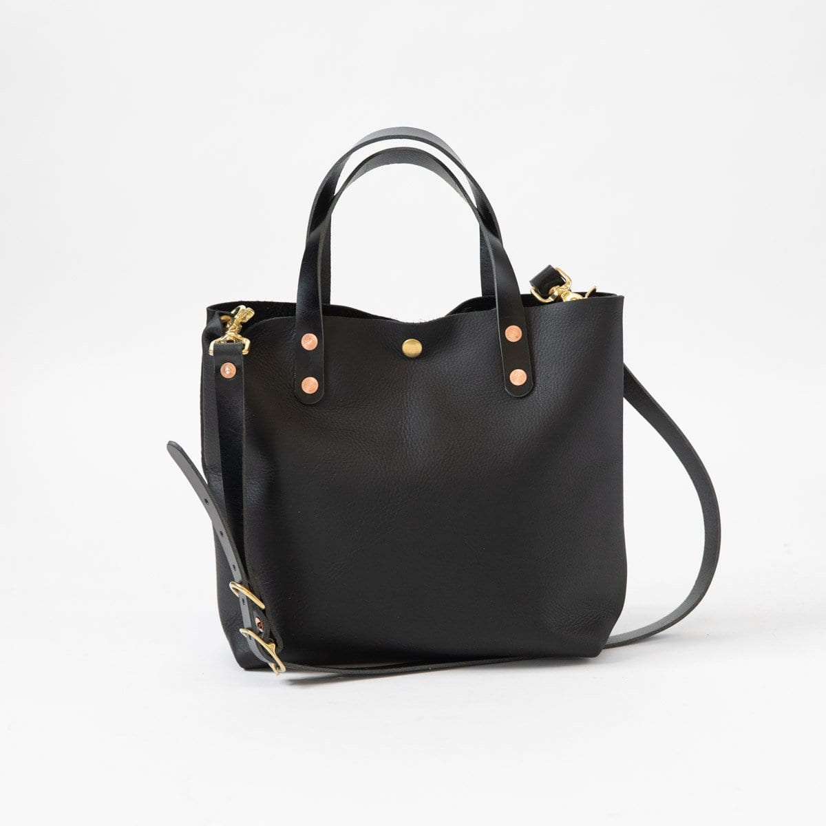 Leather Tote Bag: Black Kodiak Mini Tote | Leather Bags by KMM & Co. Yes +$50