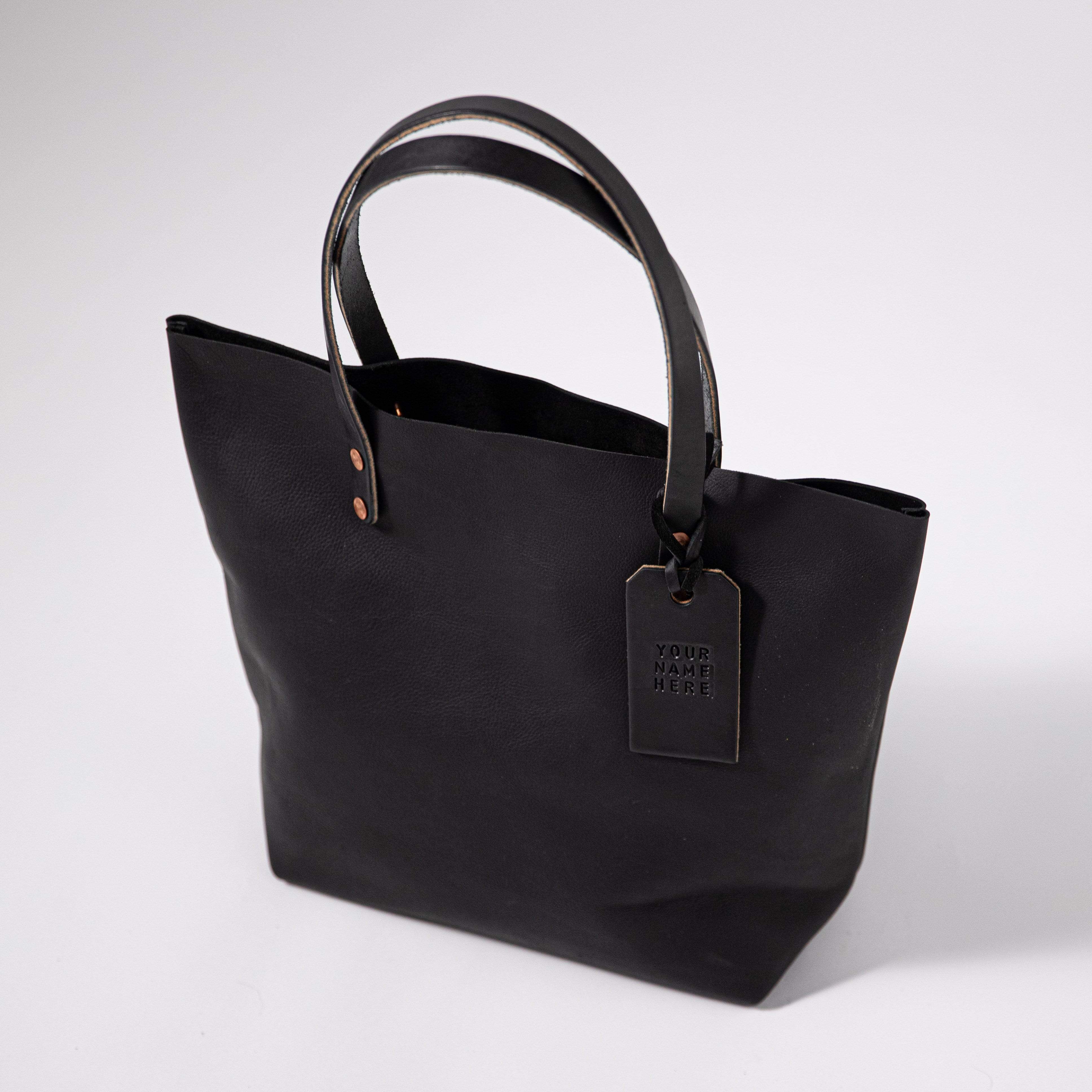 Large black clearance leather tote