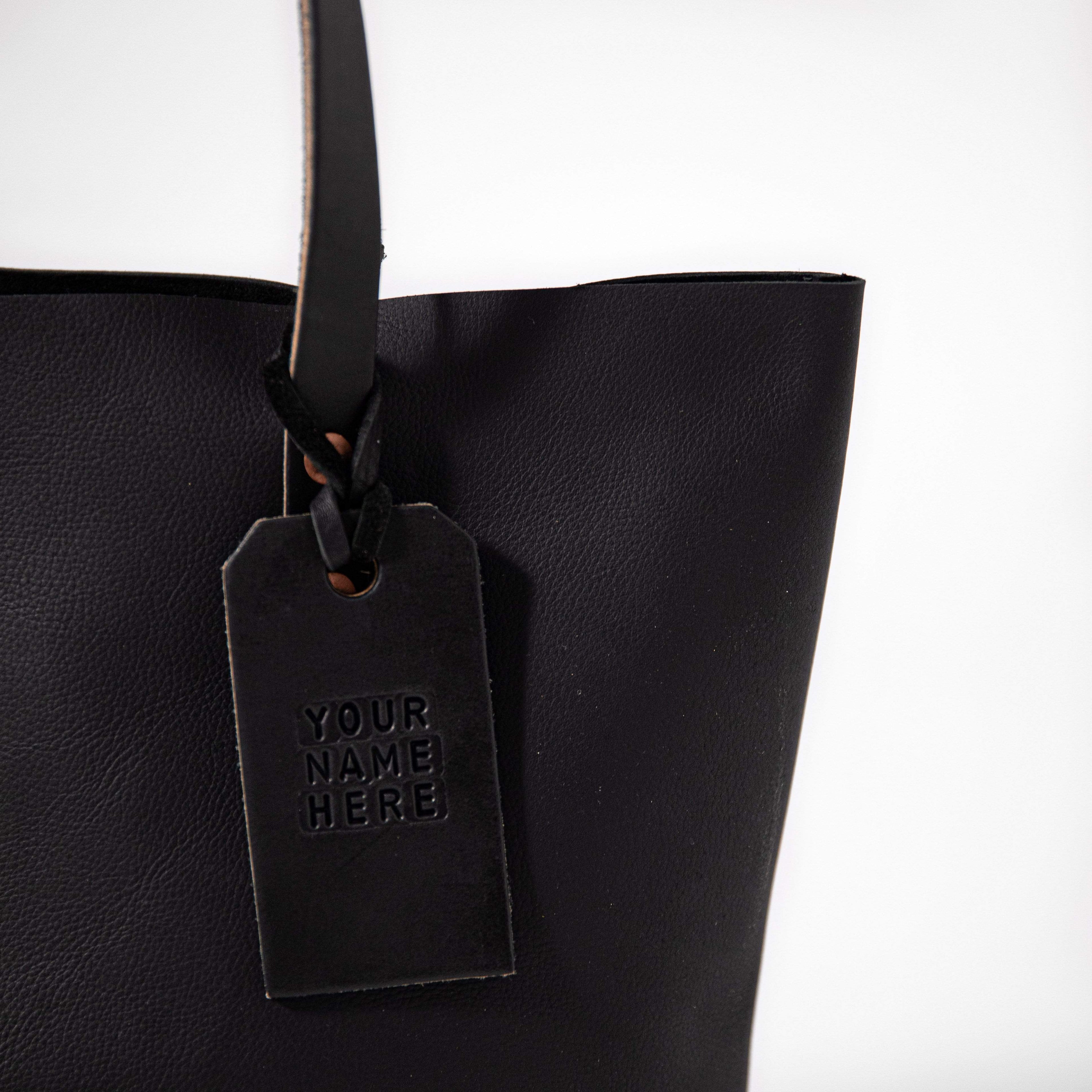 Leather Tote Bag: Black Kodiak Tote