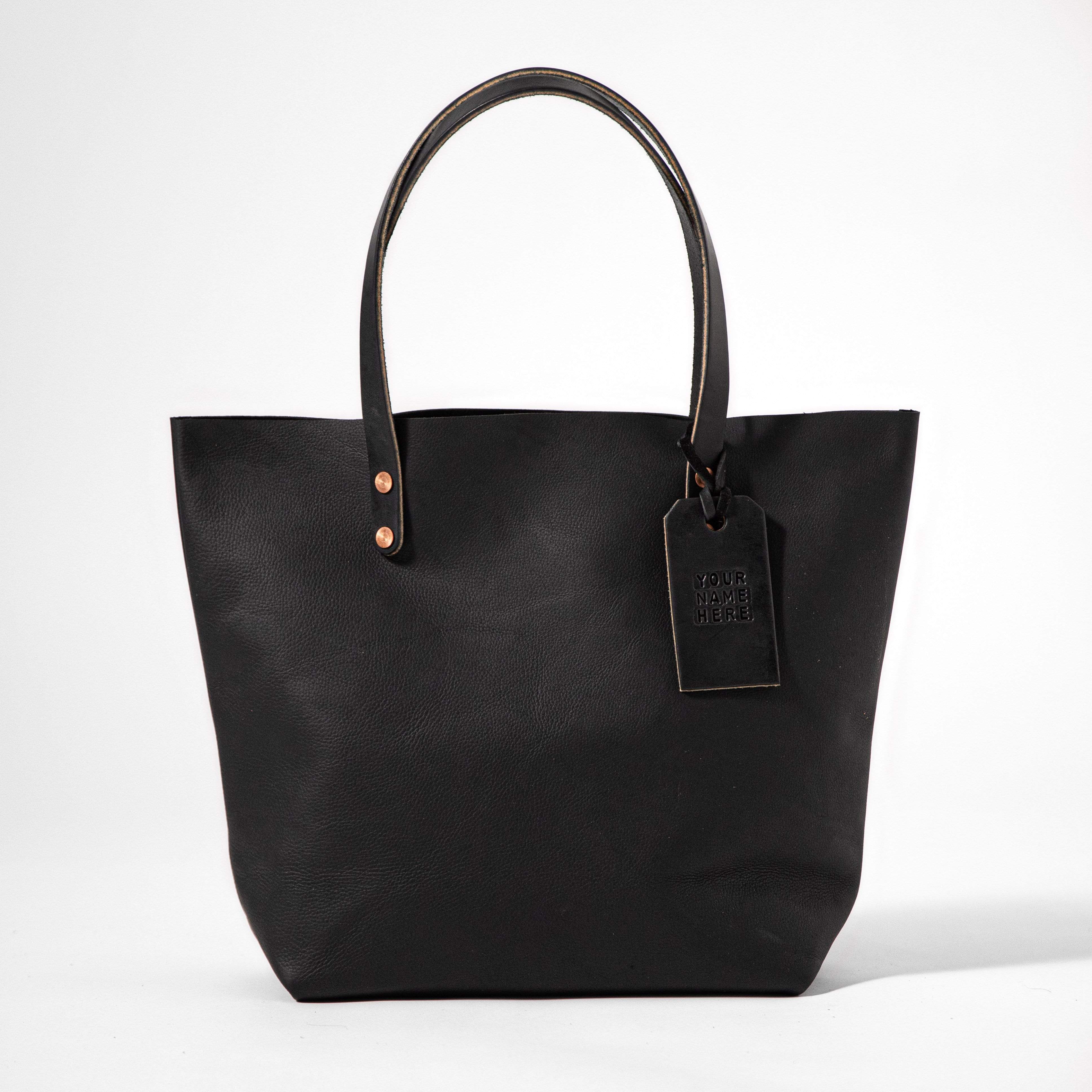 Leather Tote Bag: Black Kodiak Tote | leather handbags by KMM & Co.