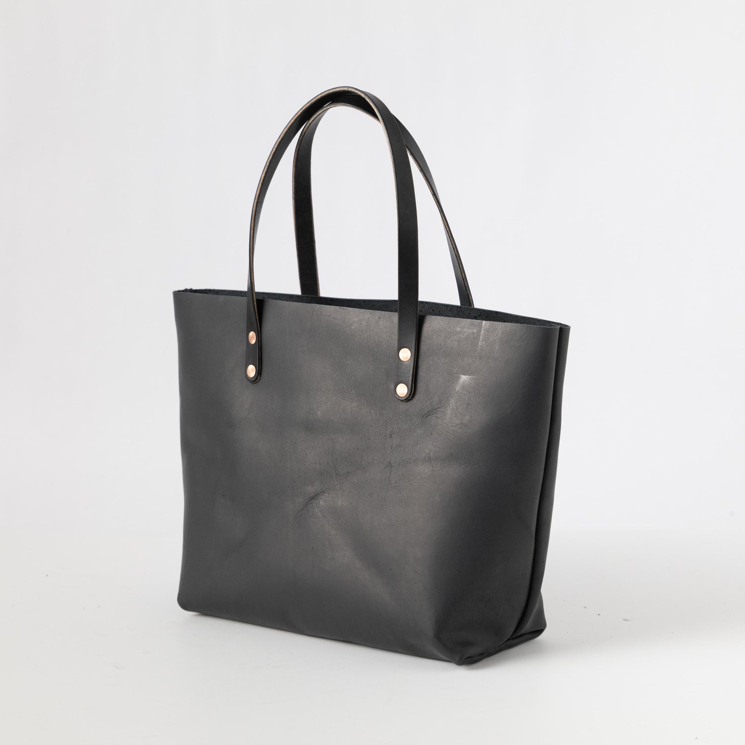 Black Vegetable Tanned East West Tote