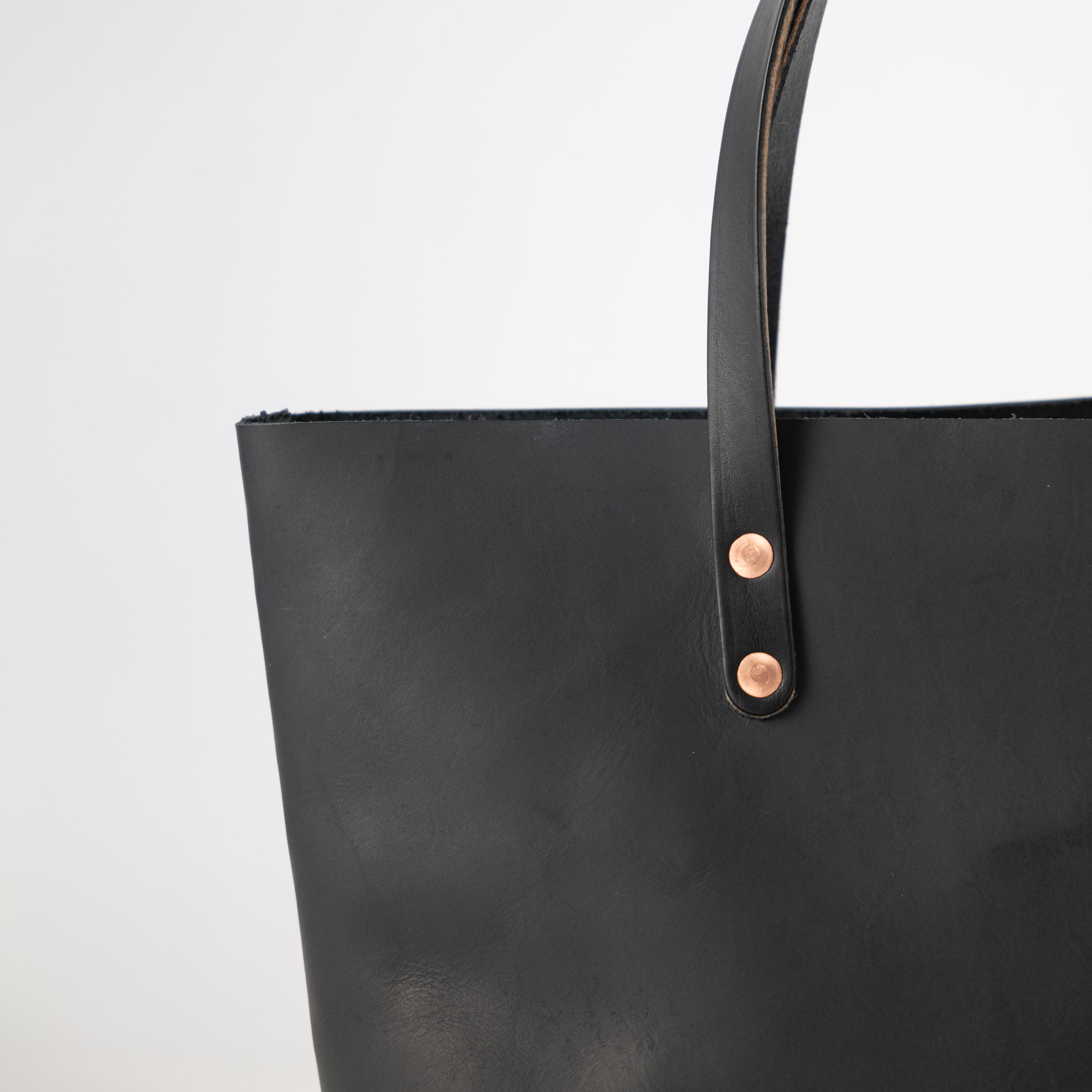 Black Vegetable Tanned East West Tote