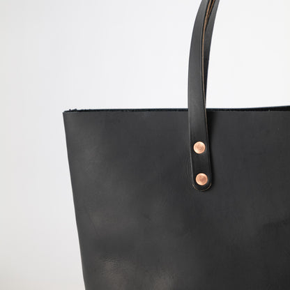 Black Vegetable Tanned East West Tote