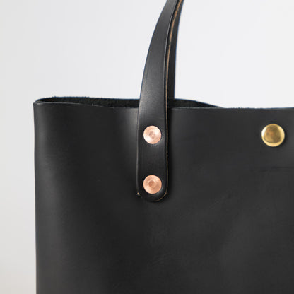 Black Vegetable Tanned Mini Tote