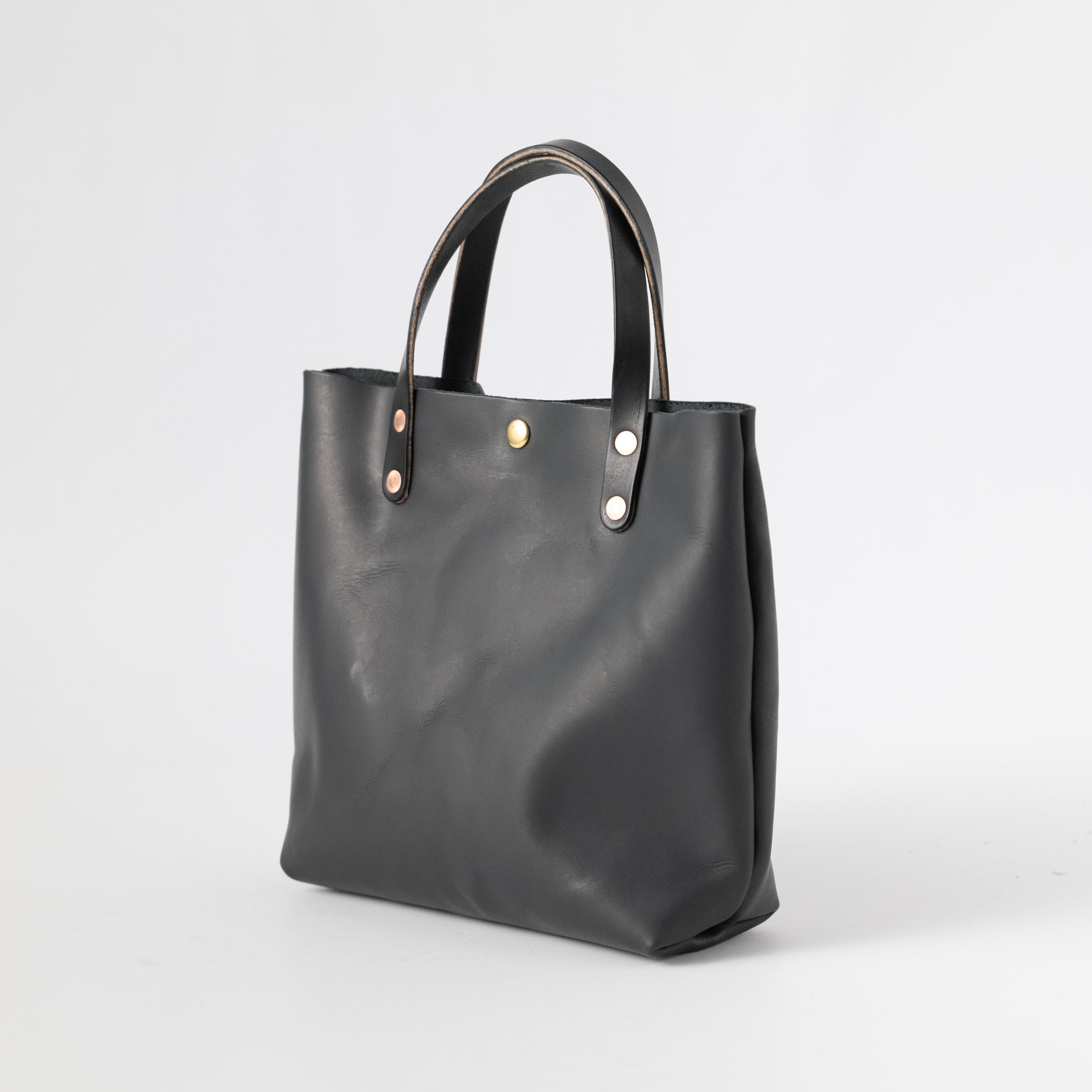 Black Vegetable Tanned Mini Tote