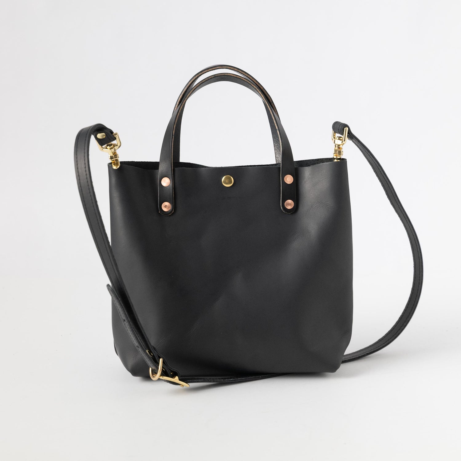 Black Vegetable Tanned Mini Tote