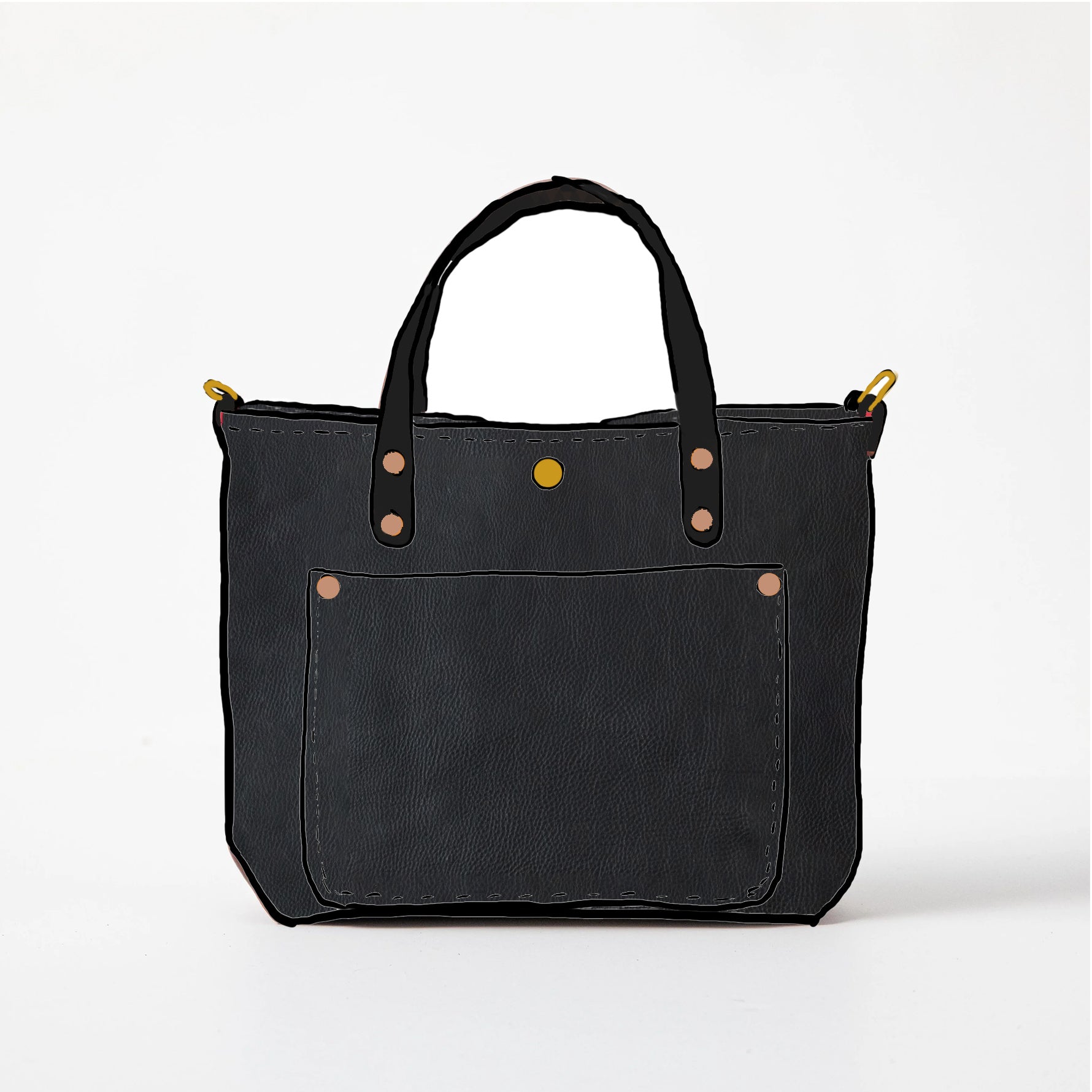 Tote bag with outlet exterior pockets