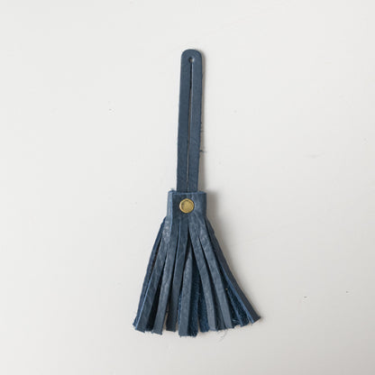 Blue Cypress Leather Tassel- leather tassel keychain - KMM &amp; Co.