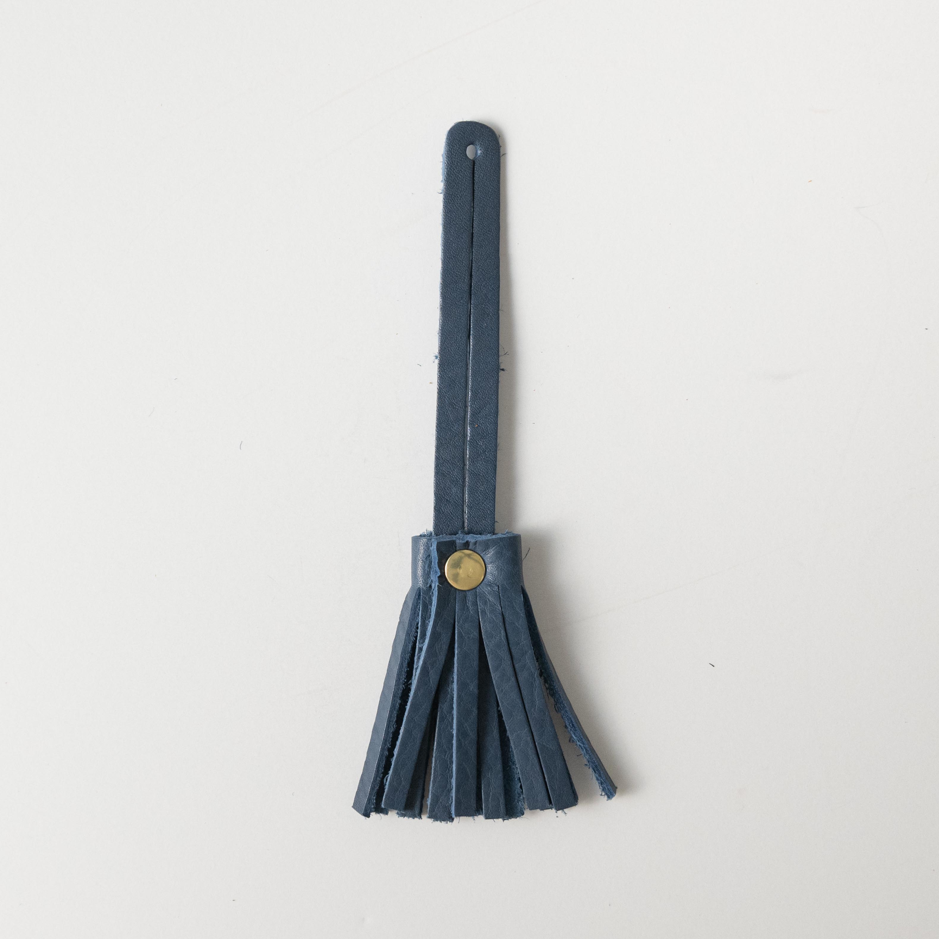 Blue Cypress Mini Tassel- leather tassel keychain - KMM &amp; Co.