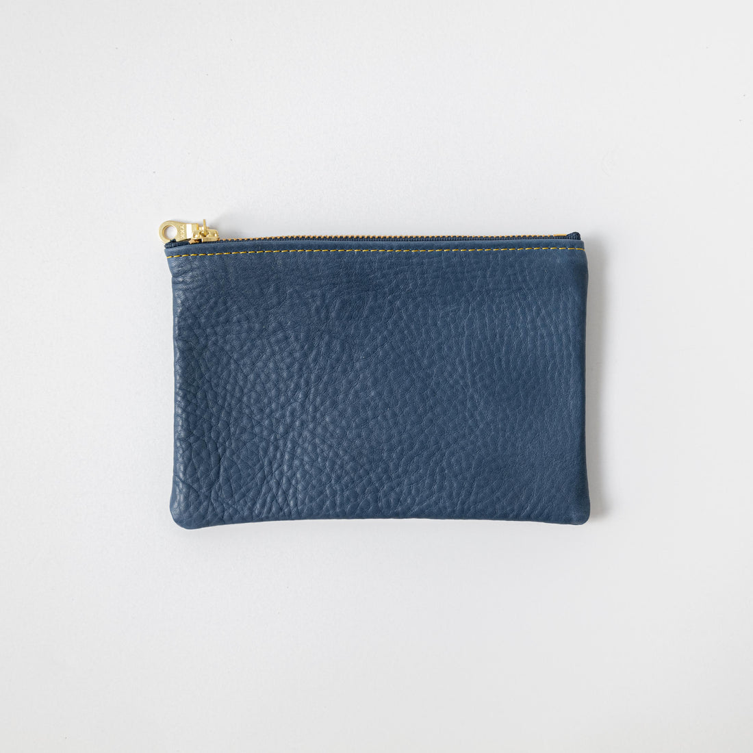 Blue Cypress Small Zip Pouch- small zipper pouch - leather zipper pouch - KMM &amp; Co.
