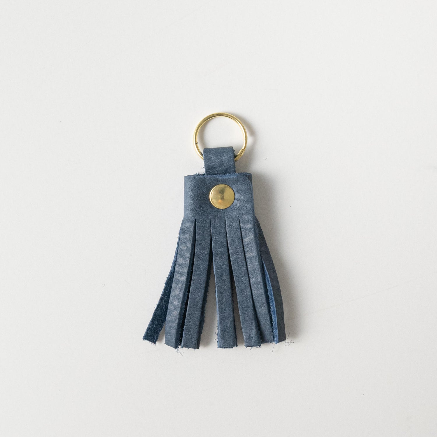 Blue Cypress Tassel Keychain- leather tassel keychain - KMM &amp; Co.