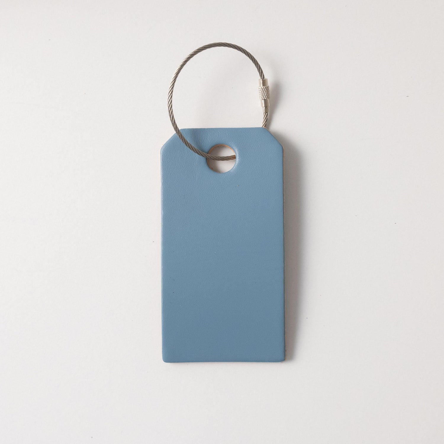 Blue Steel Leather Tag- personalized luggage tags - custom luggage tags - KMM &amp; Co.