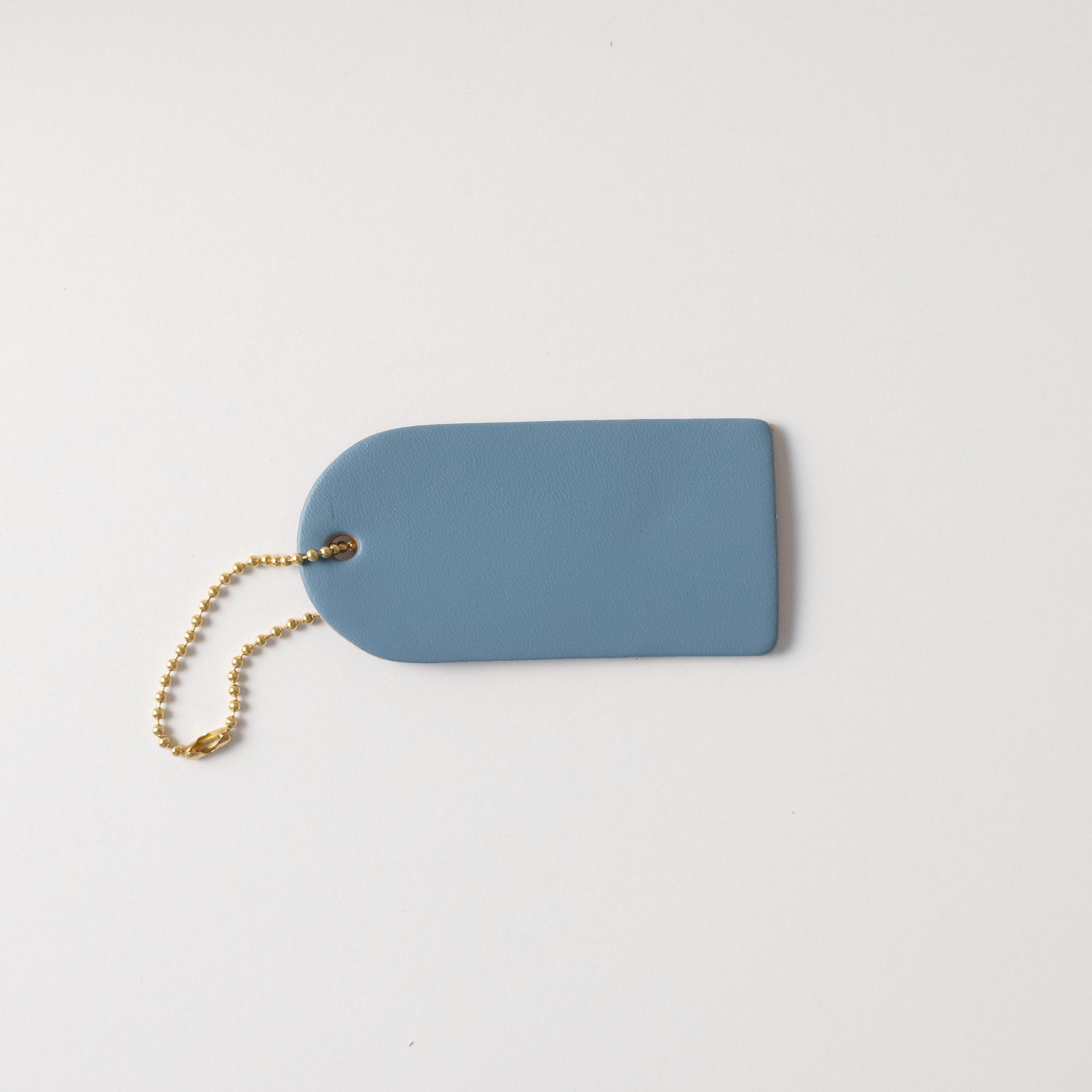 Blue Steel Mini Leather Tag- personalized luggage tags - custom luggage tags - KMM &amp; Co.
