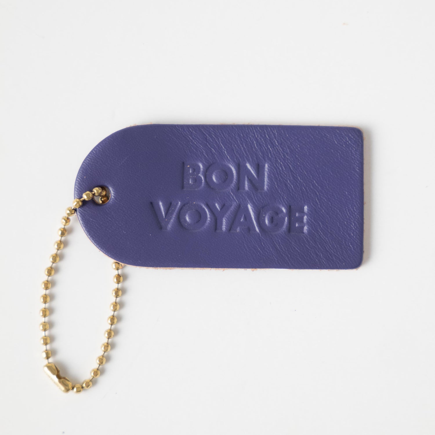 Bon Voyage Mini Leather Tag- personalized luggage tags - custom luggage tags - KMM &amp; Co.