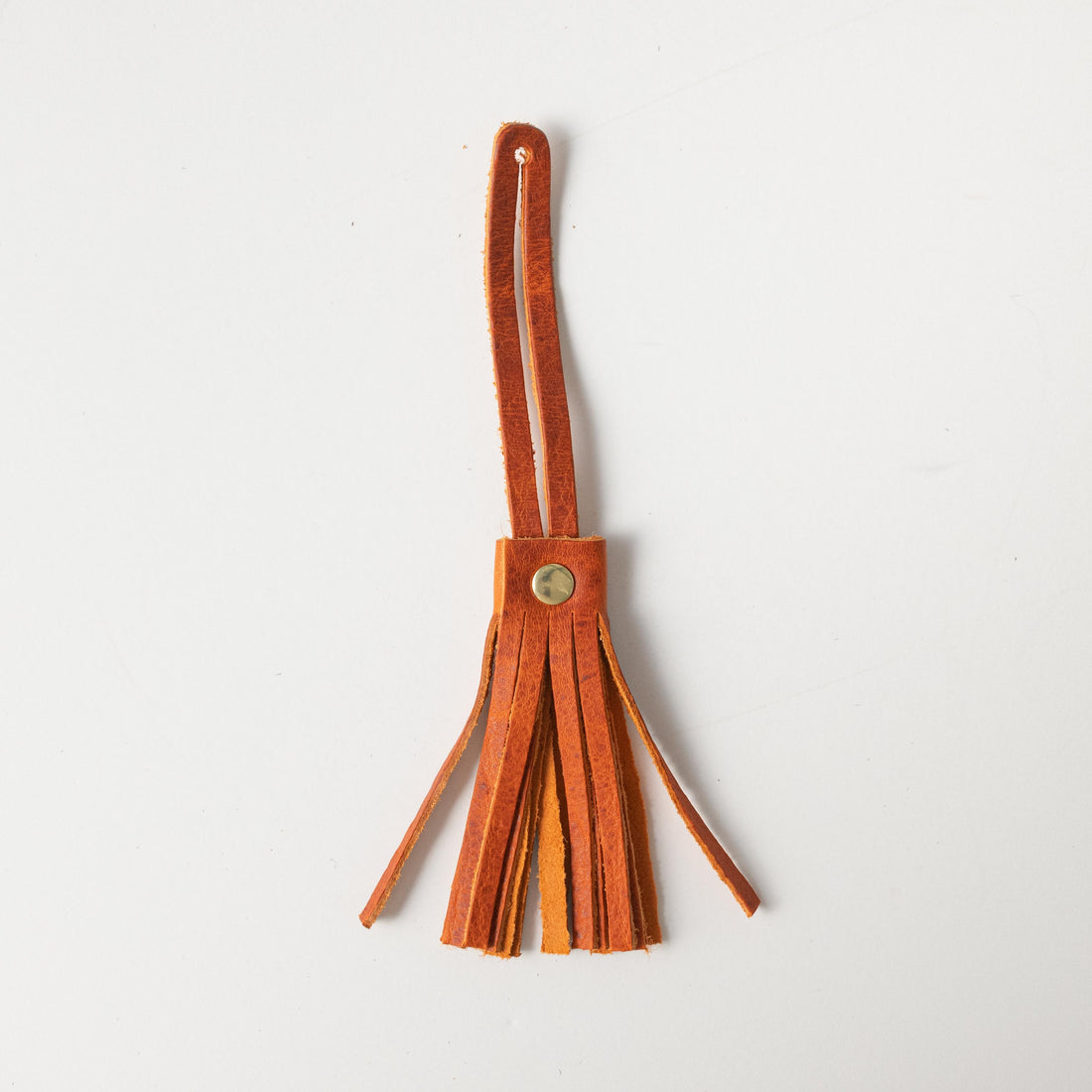 Brick Kodiak Leather Tassel- leather tassel keychain - KMM &amp; Co.