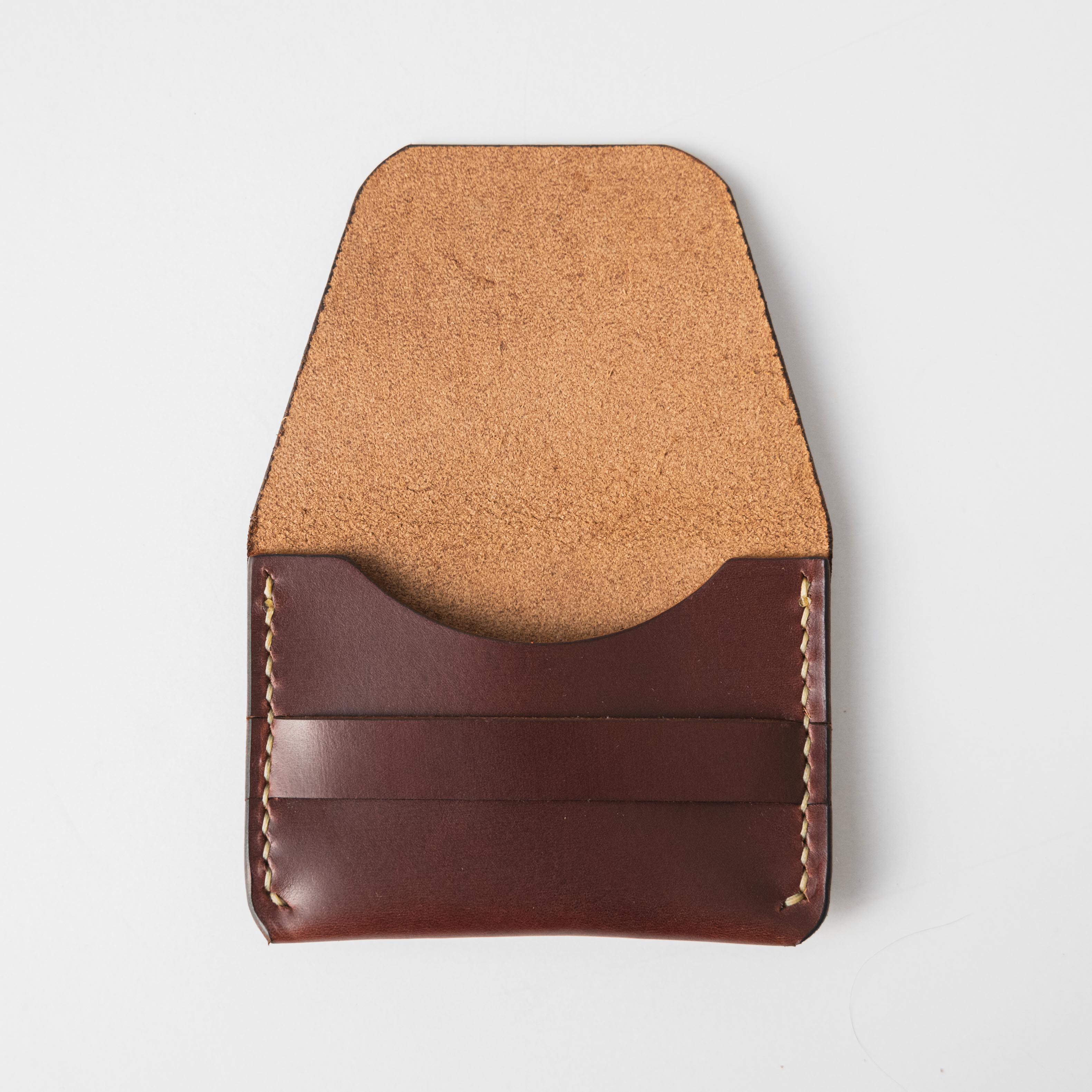 British Tan Double Shot Flap Wallet- mens leather wallet - handmade leather wallets at KMM &amp; Co.