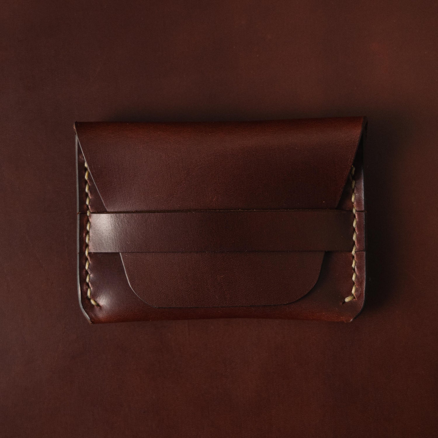 British Tan Double Shot Flap Wallet- mens leather wallet - handmade leather wallets at KMM &amp; Co.