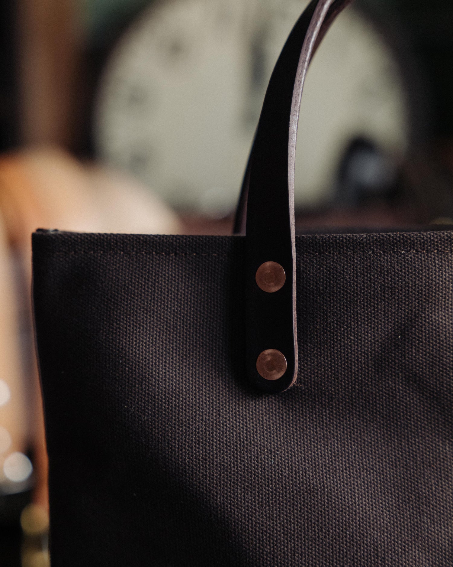 Brown Canvas Mini Tote