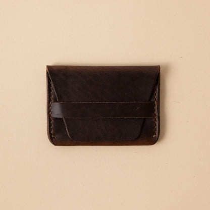 Brown Chromexcel Flap Wallet- mens leather wallet - handmade leather wallets at KMM &amp; Co.