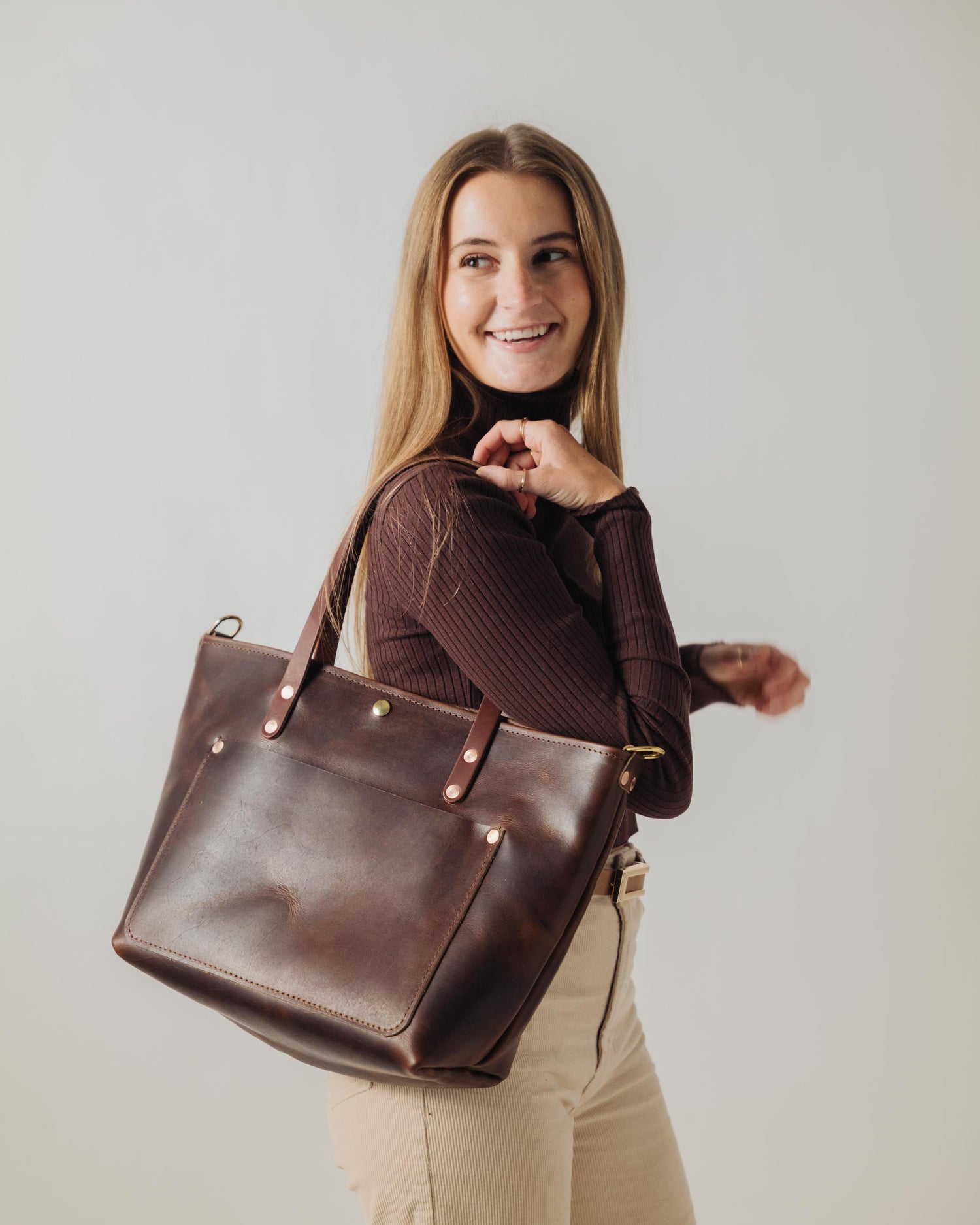 Brown Dublin East West Tote