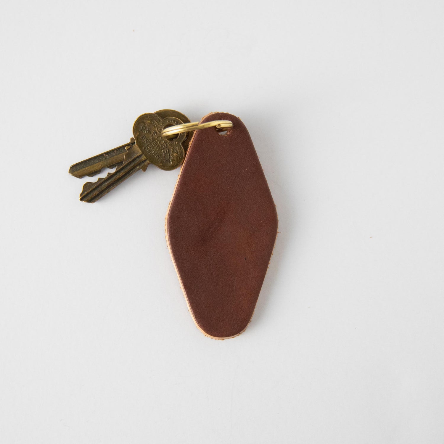Brown Hotel Key Fob- leather keychain - leather key holder - leather key fob - KMM &amp; Co.