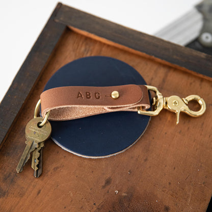 Brown Key Lanyard- leather keychain for men and women - KMM &amp; Co.